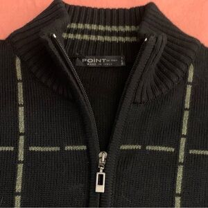 POINT of ITALY Merino Wool/Acrylic 1/4 Zip Sweater